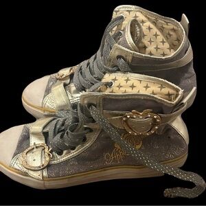 Apple Bottom High-Top Sneakers